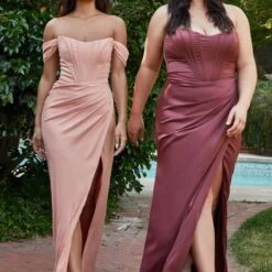 LaDivine 7484C Detachable Strap Corset Dress