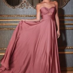 LaDivine 7496 Knot Bodice Strapless Sweetheart Dress