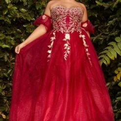 LaDivine CD0191C Detached Sleeves Corset Dress