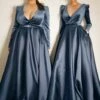 LaDivine CD226C Velvet Bodice Long Sleeve Dress