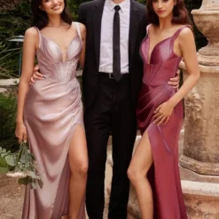 LaDivine CD231 Pleated Corset Two Strap Dress