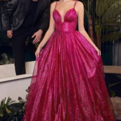 LaDivine CD996 Sweetheart Neck Glitter Dress