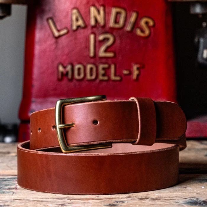 Heritage Work Belt - Medium Brown Wickett & Craig English Bridle 12-14oz