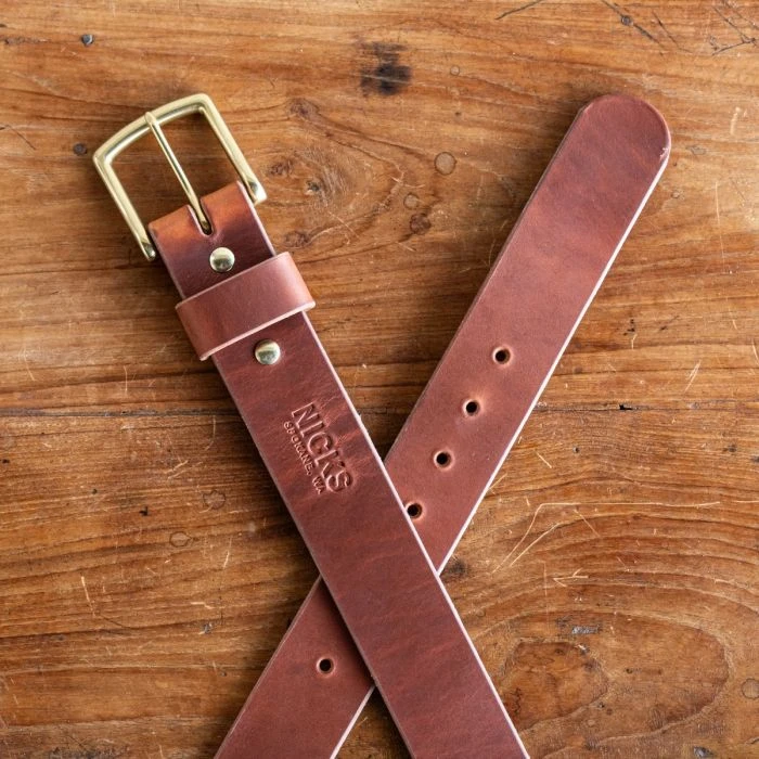 Heritage Work Belt - Natural Wickett & Craig Double Stuffed 12-14oz - Image 10