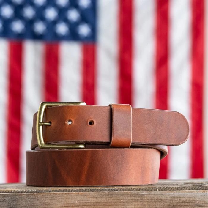 Heritage Work Belt - Natural Wickett & Craig Double Stuffed 12-14oz - Image 11