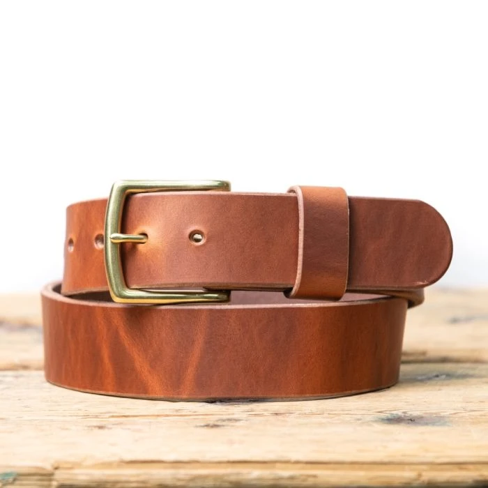 Heritage Work Belt - Natural Wickett & Craig Double Stuffed 12-14oz - Image 9