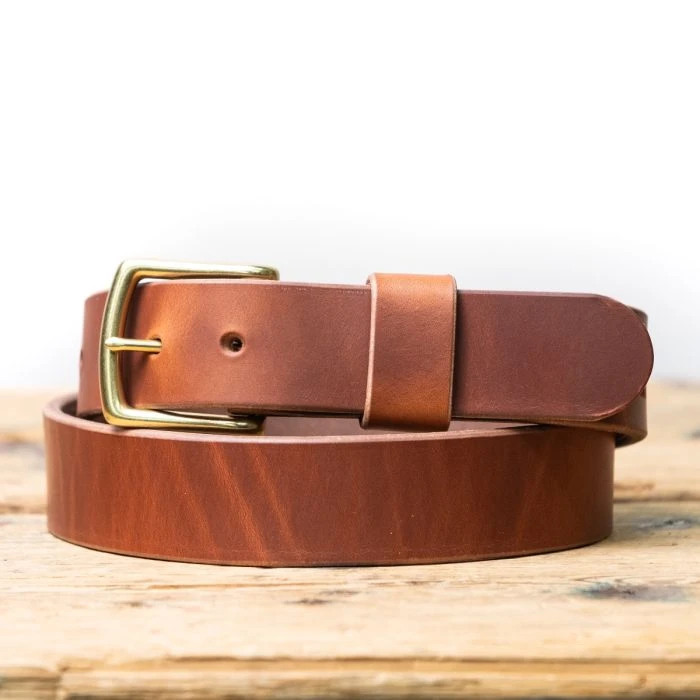Heritage Work Belt - Natural Wickett & Craig Double Stuffed 12-14oz - Image 2