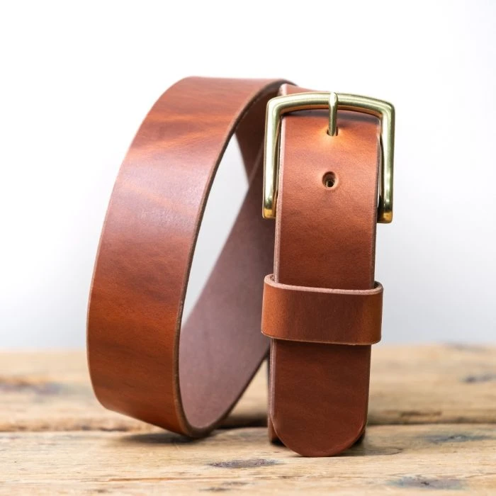 Heritage Work Belt - Natural Wickett & Craig Double Stuffed 12-14oz - Image 8
